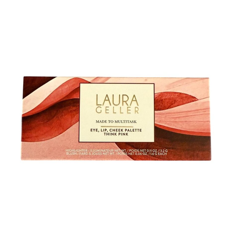 Laura Geller Eye Lip Cheek Palette Think Pink Highlighter Blush Multitask Compac - Picture 2 of 9